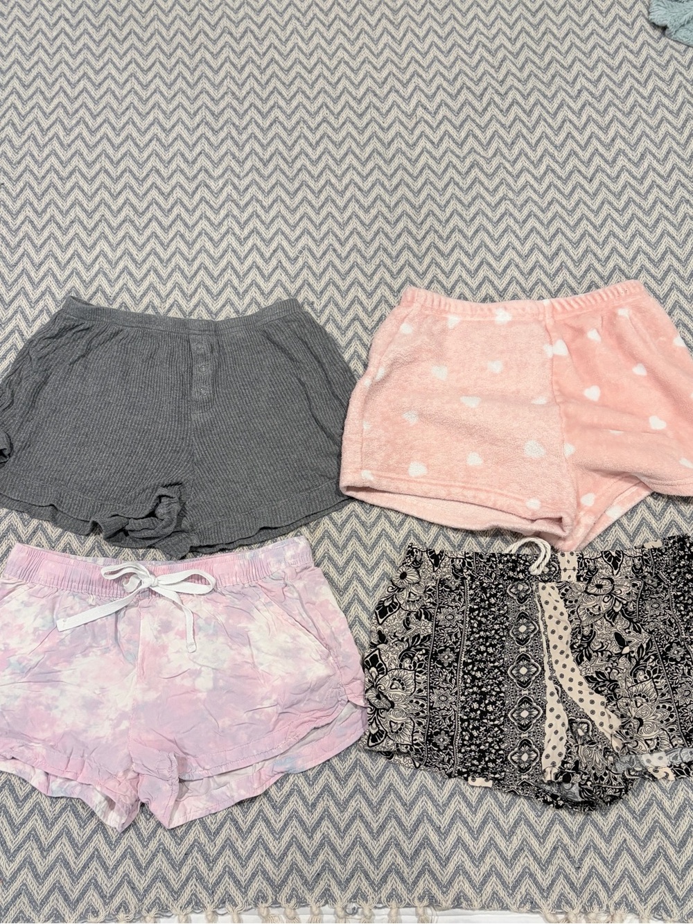 Women’s Sleep Shorts Bundle Size Small Pajama Lounge Shorts 4 Pair Lot